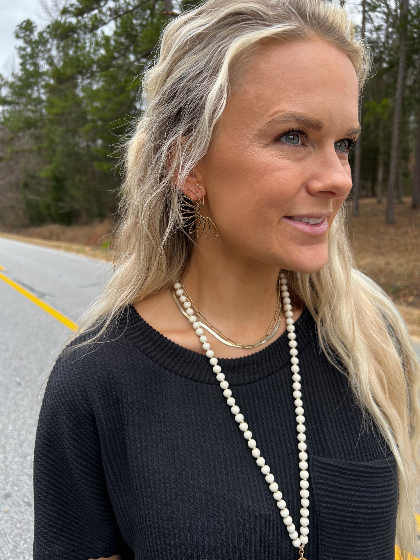 Gold & Natural Beaded Necklace