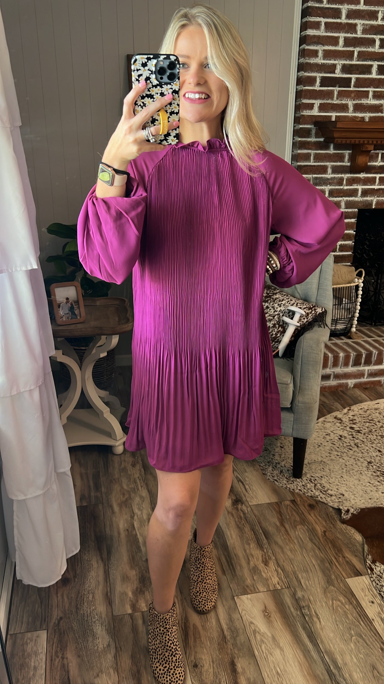 Ruffles Dress in Dusty Purple