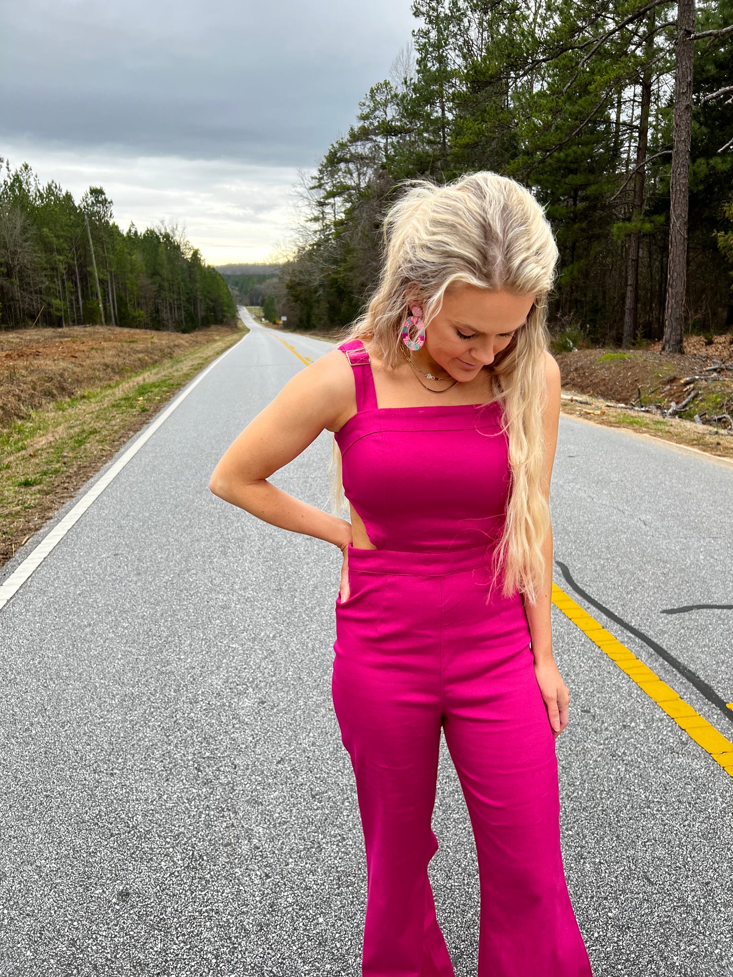 Hot Pink Jumpsuit