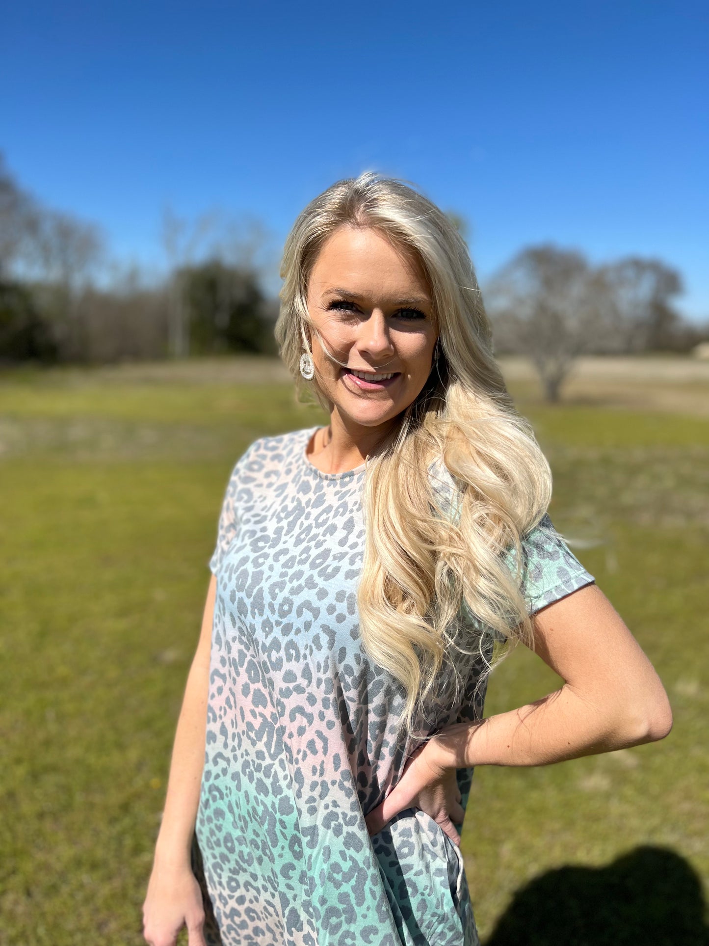 Cotton Candy Cheetah Tunic