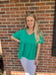 Blown Away Top in Kelly Green- Available in Plus