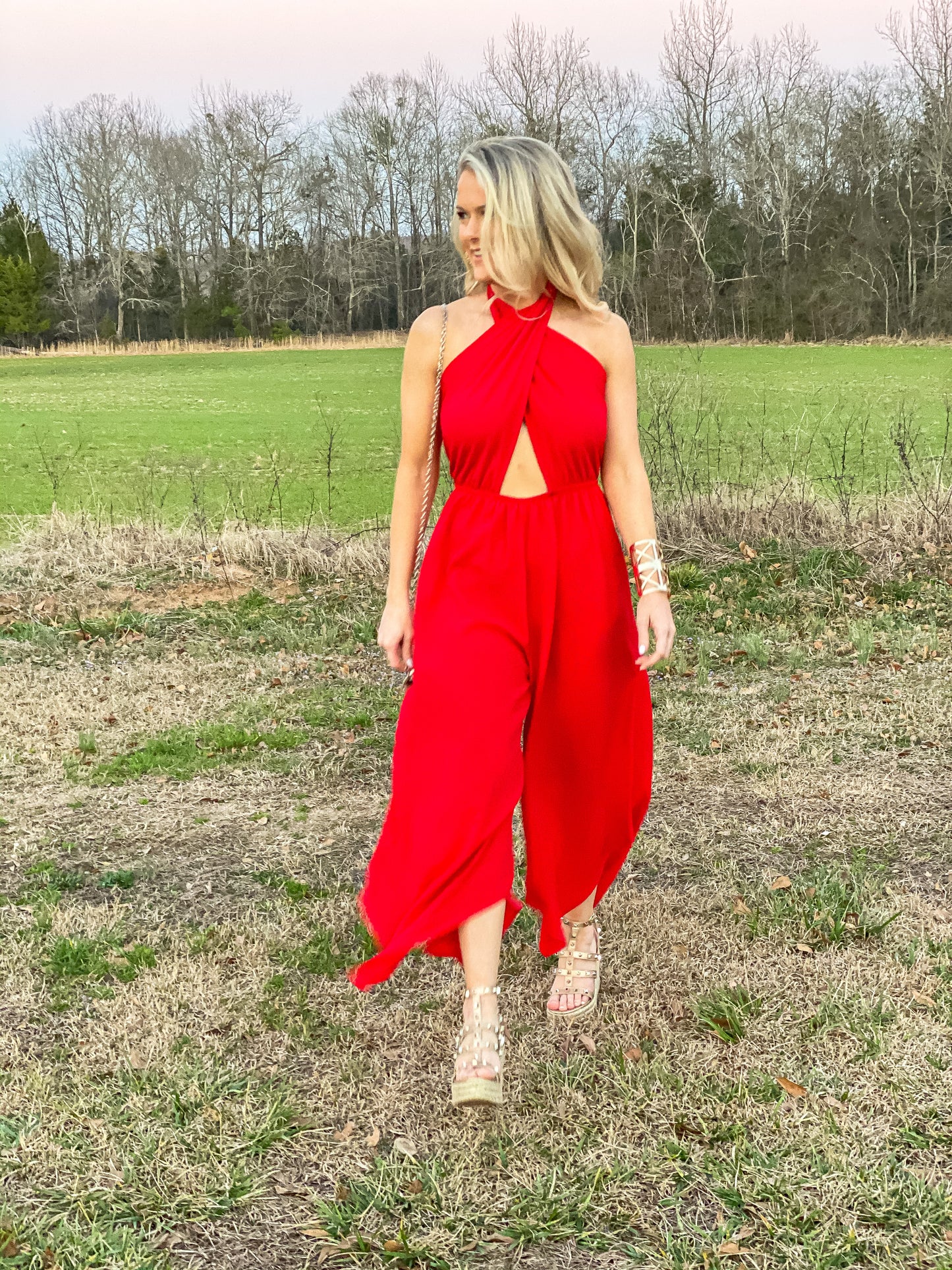 Feeling Fancy Jumpsuit in Red