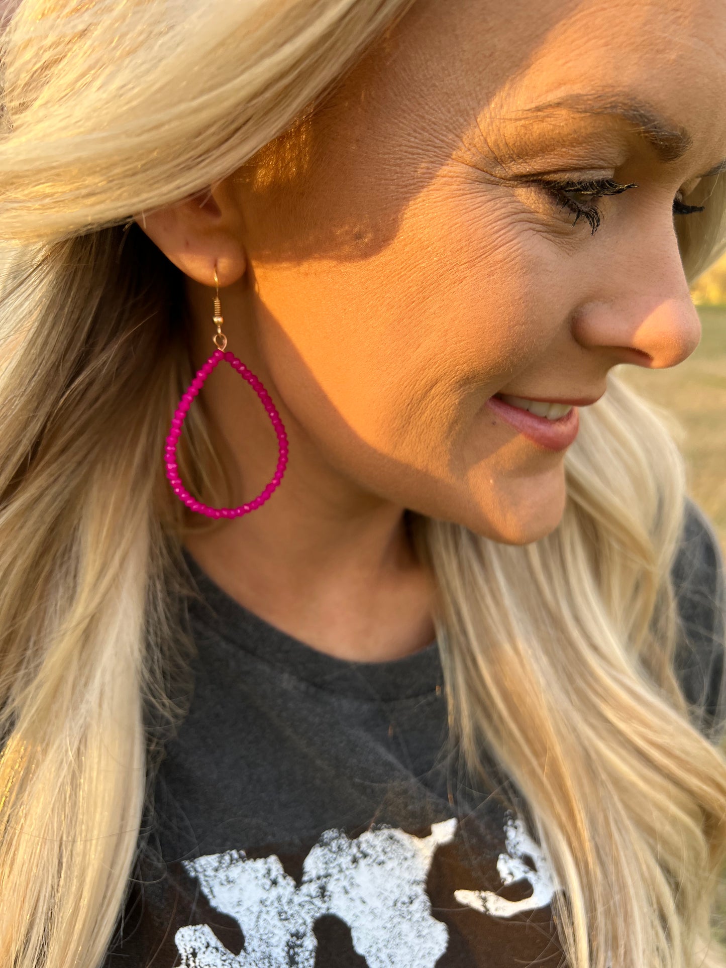 Hot Pink Drop Earring