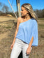 Southern One Shoulder Top In Periwinkle