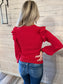 Red Ruffle Sweater