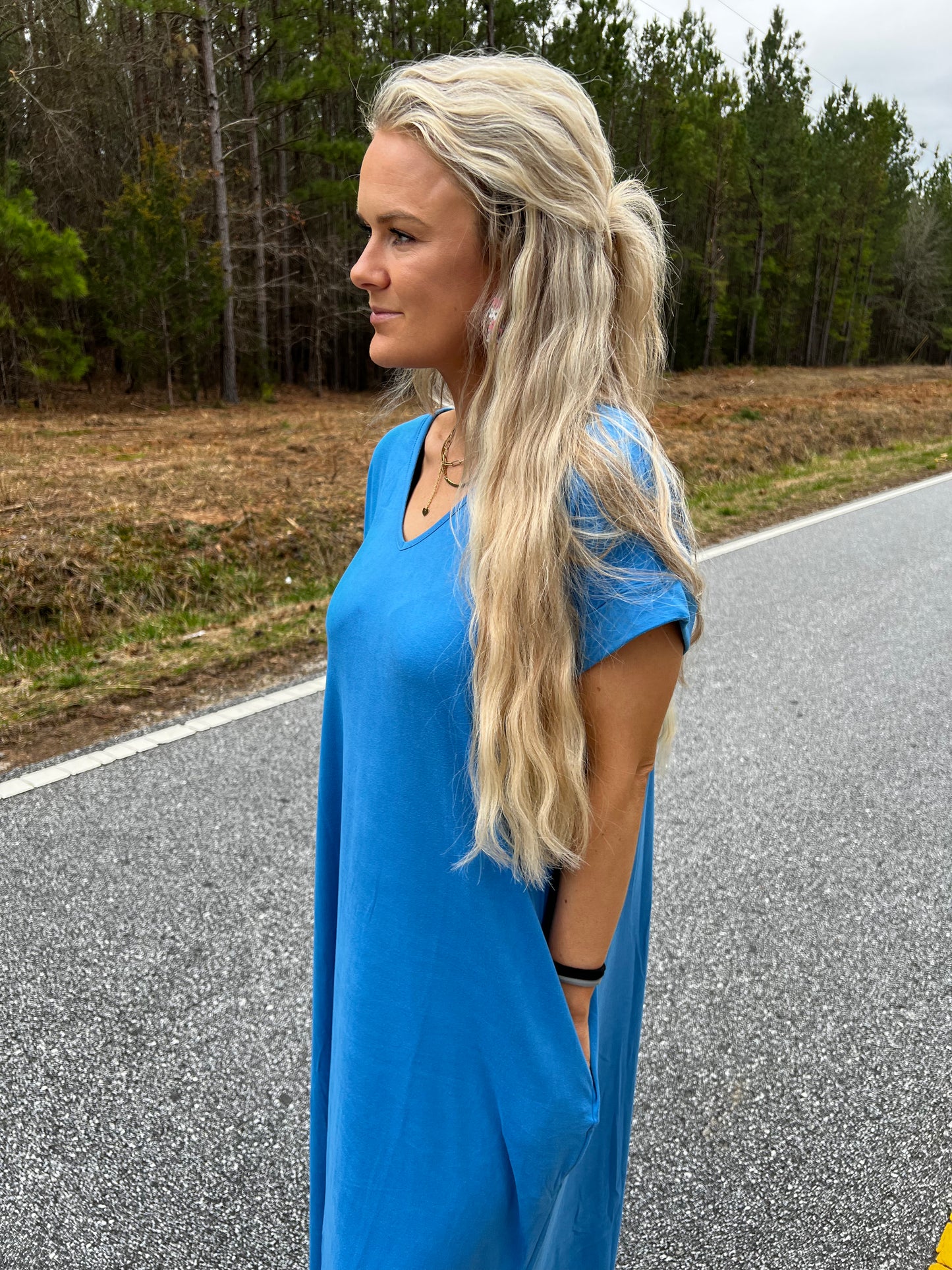 T Shirt Dress in French Blue— Available in Plus