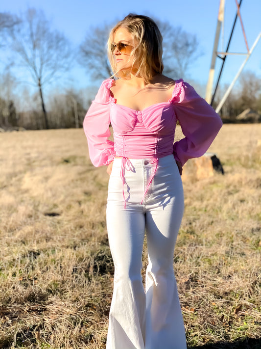 Prissy Pink Crop Top