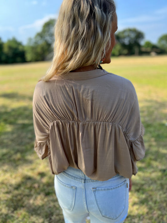 Ruffle Top in Cappuccino