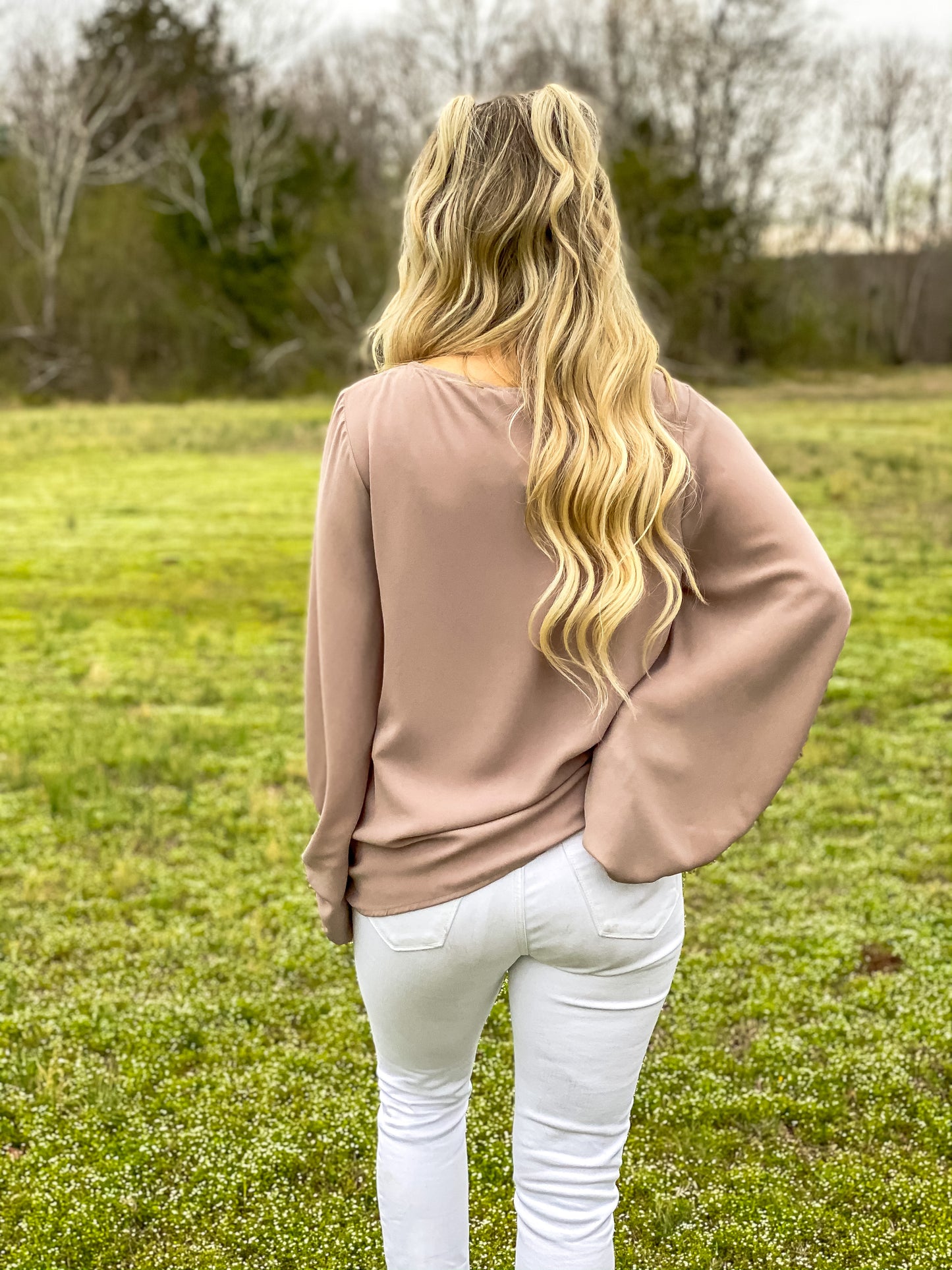 Time to Travel Top in Taupe