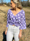 Lavender Dot Crop Shirt