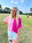 Color Block Blouse in Pink