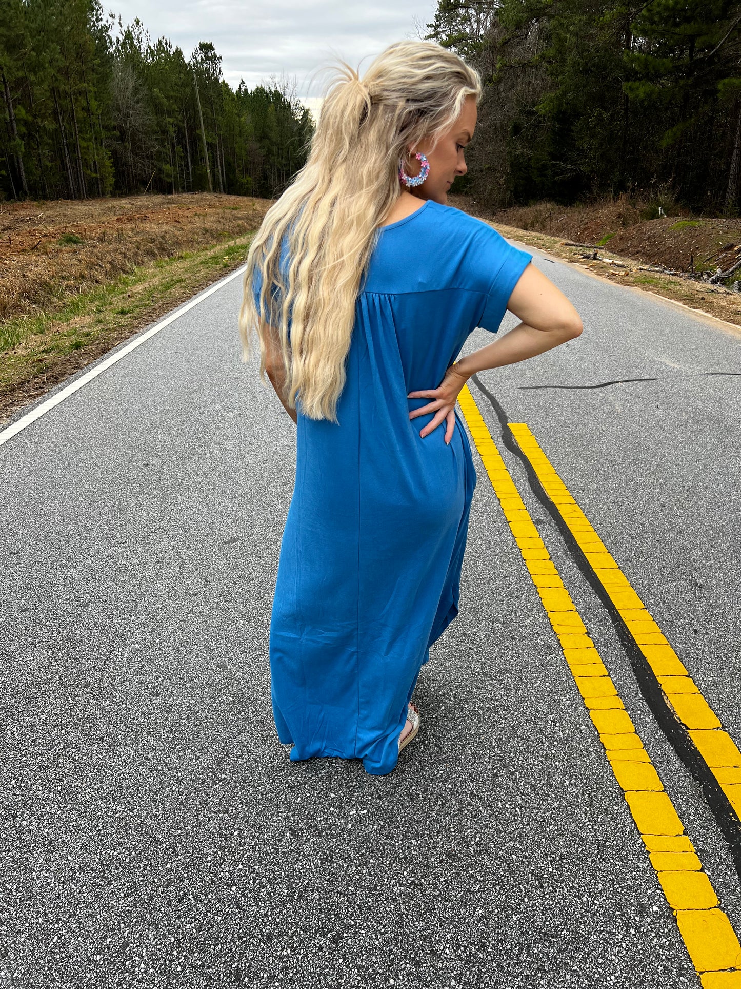 T Shirt Dress in French Blue— Available in Plus