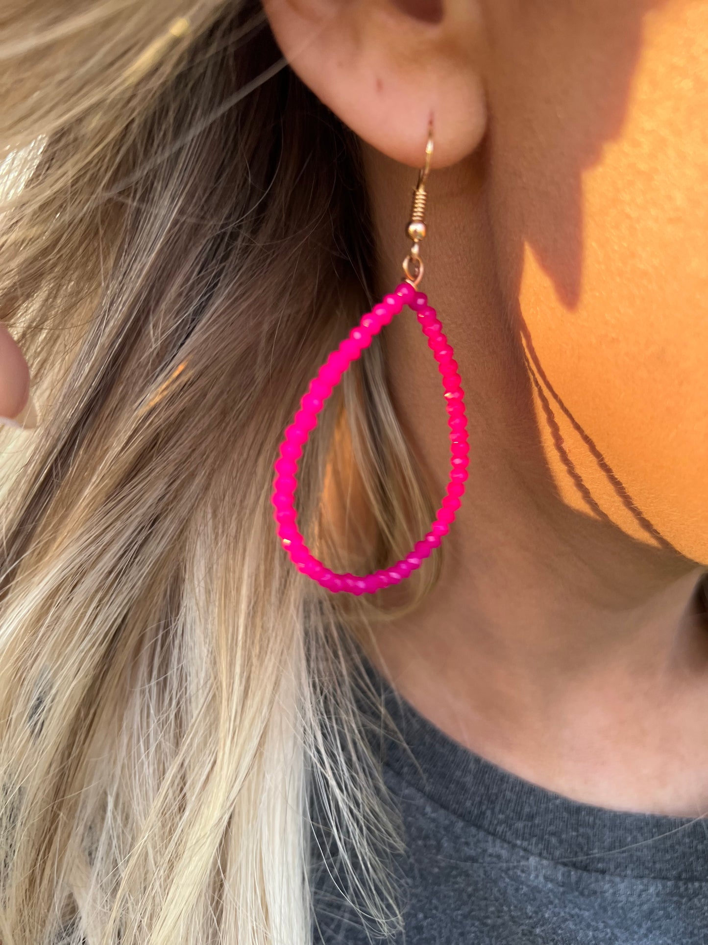 Hot Pink Drop Earring