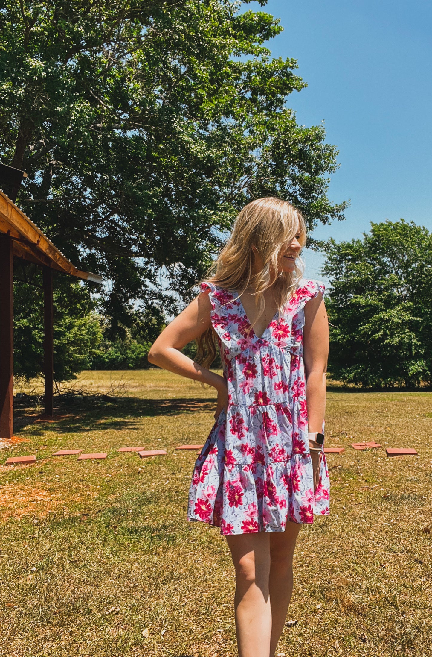 Ruffles & Flowers Mini Dress