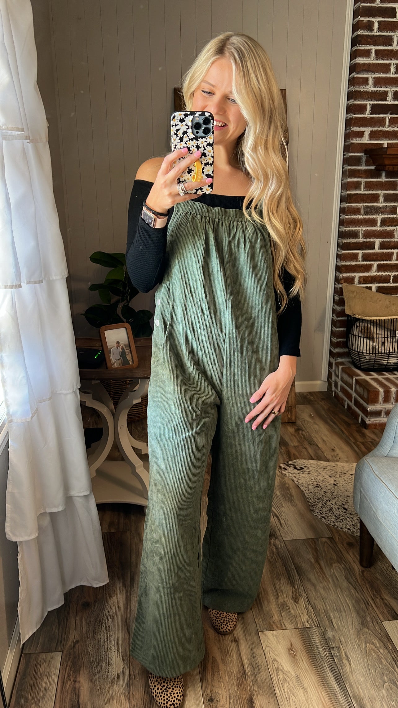 Oversized Overalls in Olive