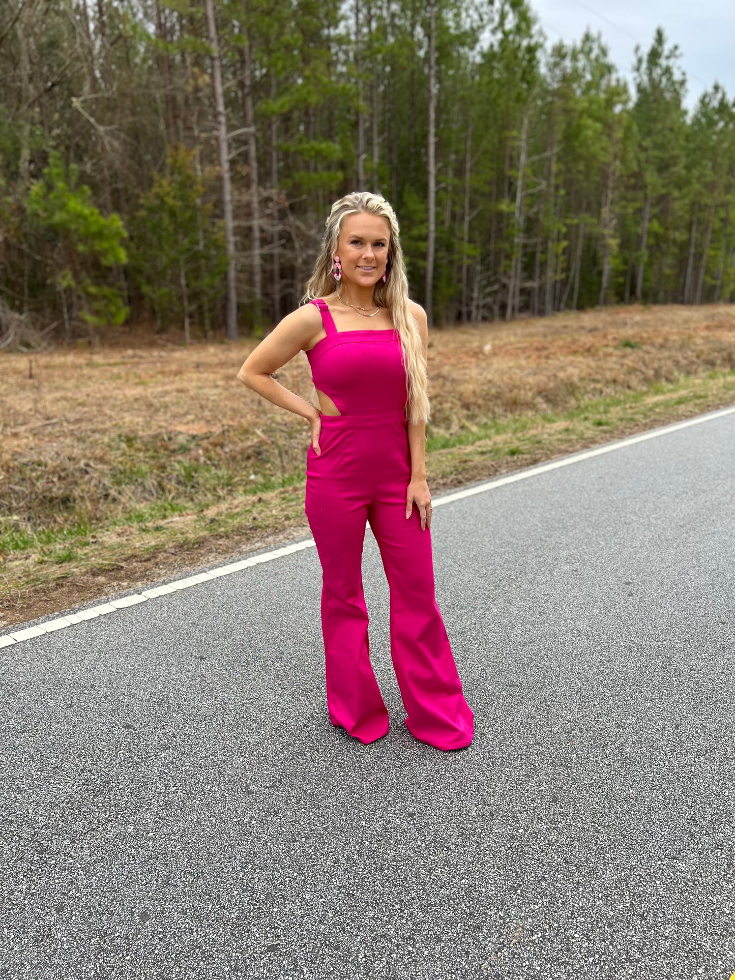 Hot Pink Jumpsuit