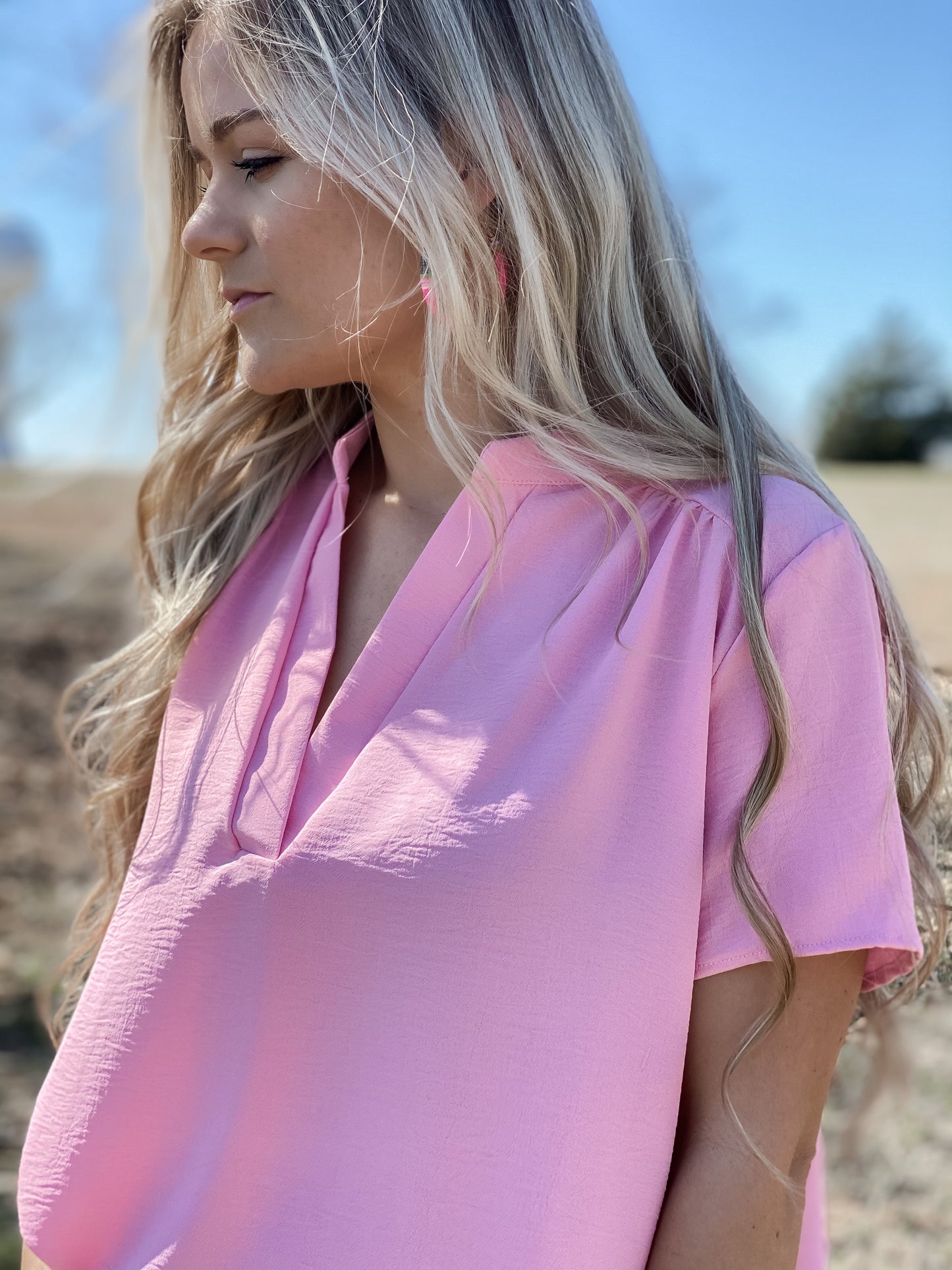 Baby Pink Blouse- Available in Plus