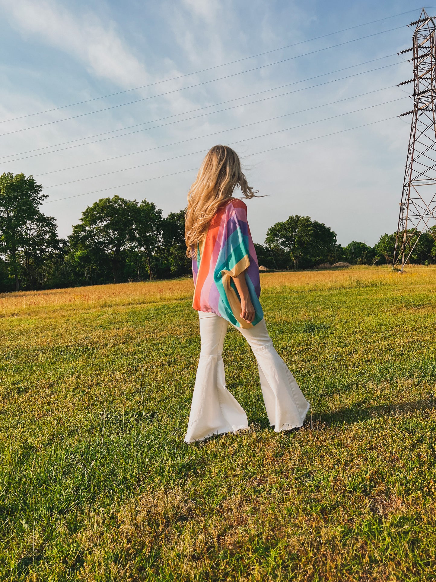 Stripe Poncho Top