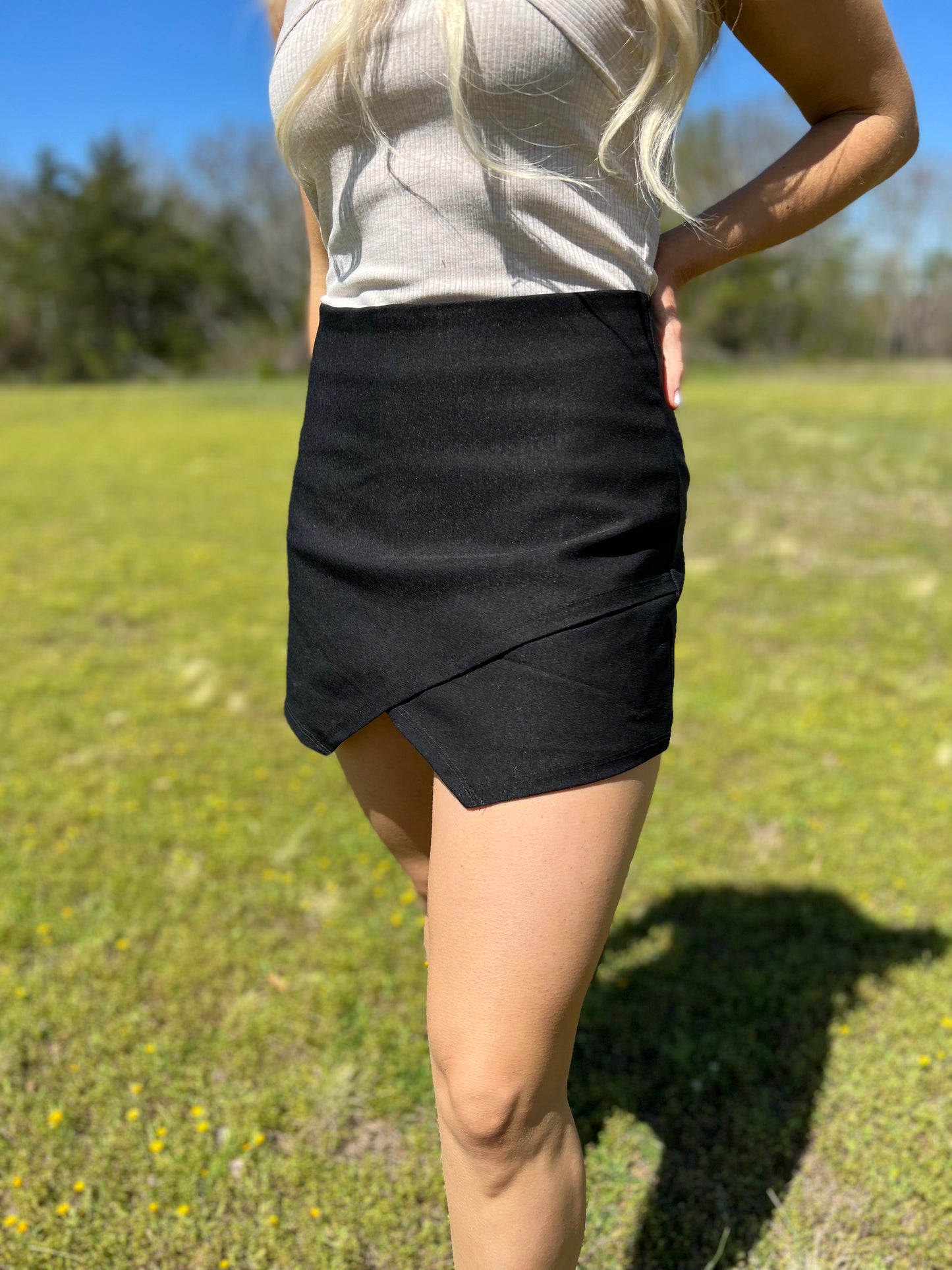 Black Criss Cross Skort