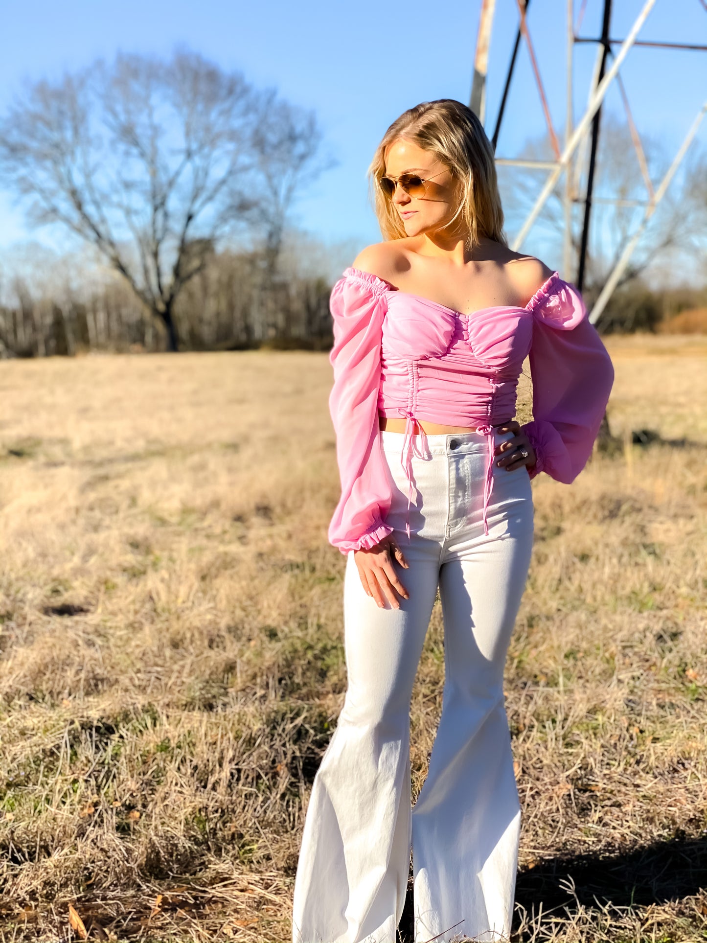 Prissy Pink Crop Top