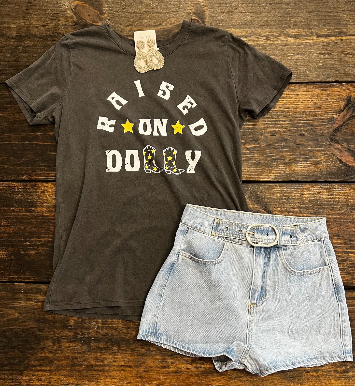 Raised on Dolly Graphic Shirt in Charcoal