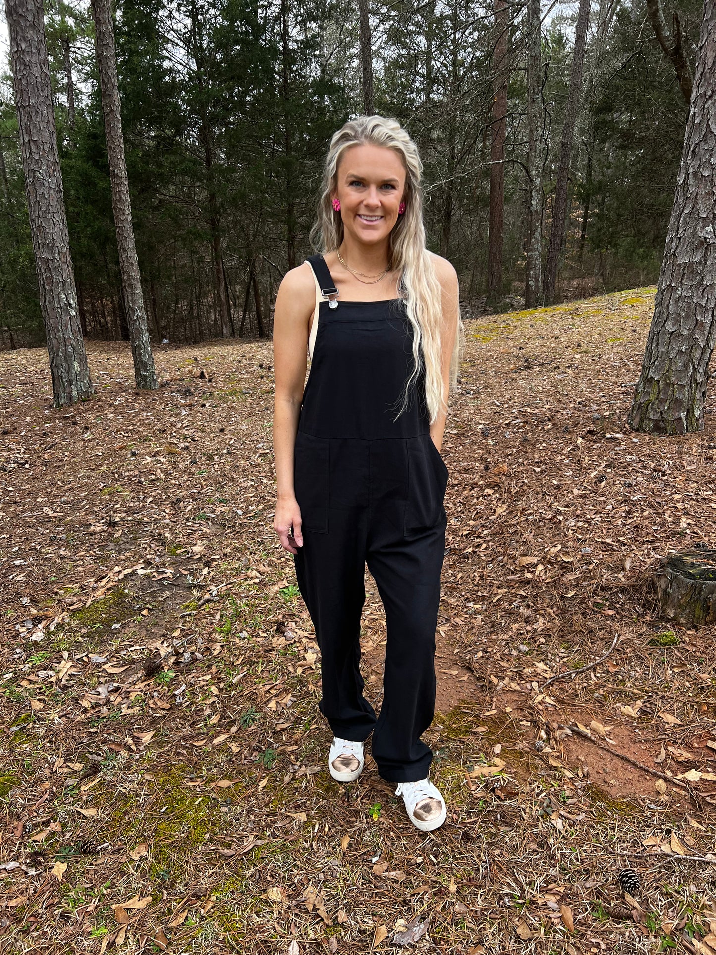 Oversized Overalls in Black