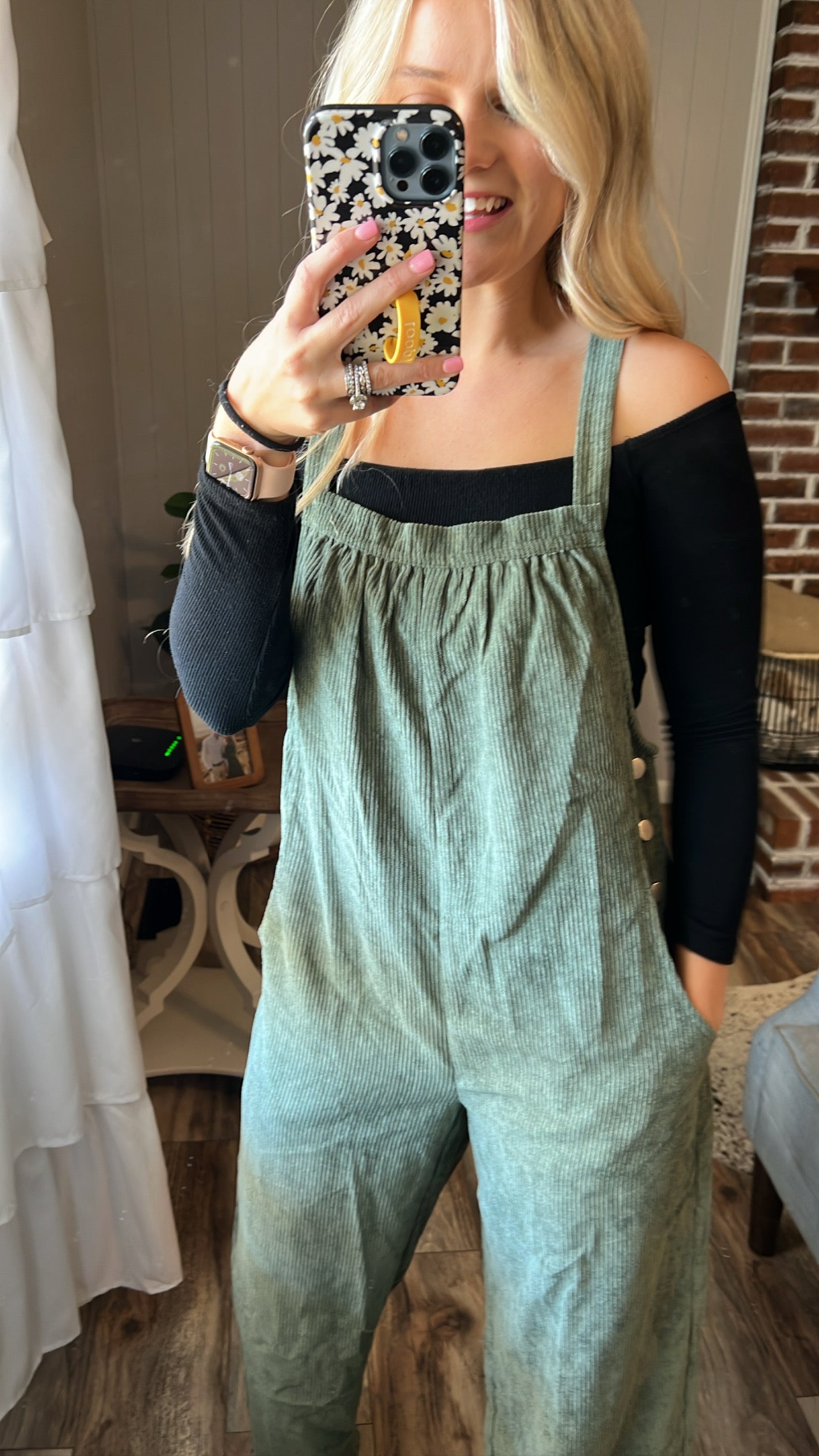 Oversized Overalls in Olive