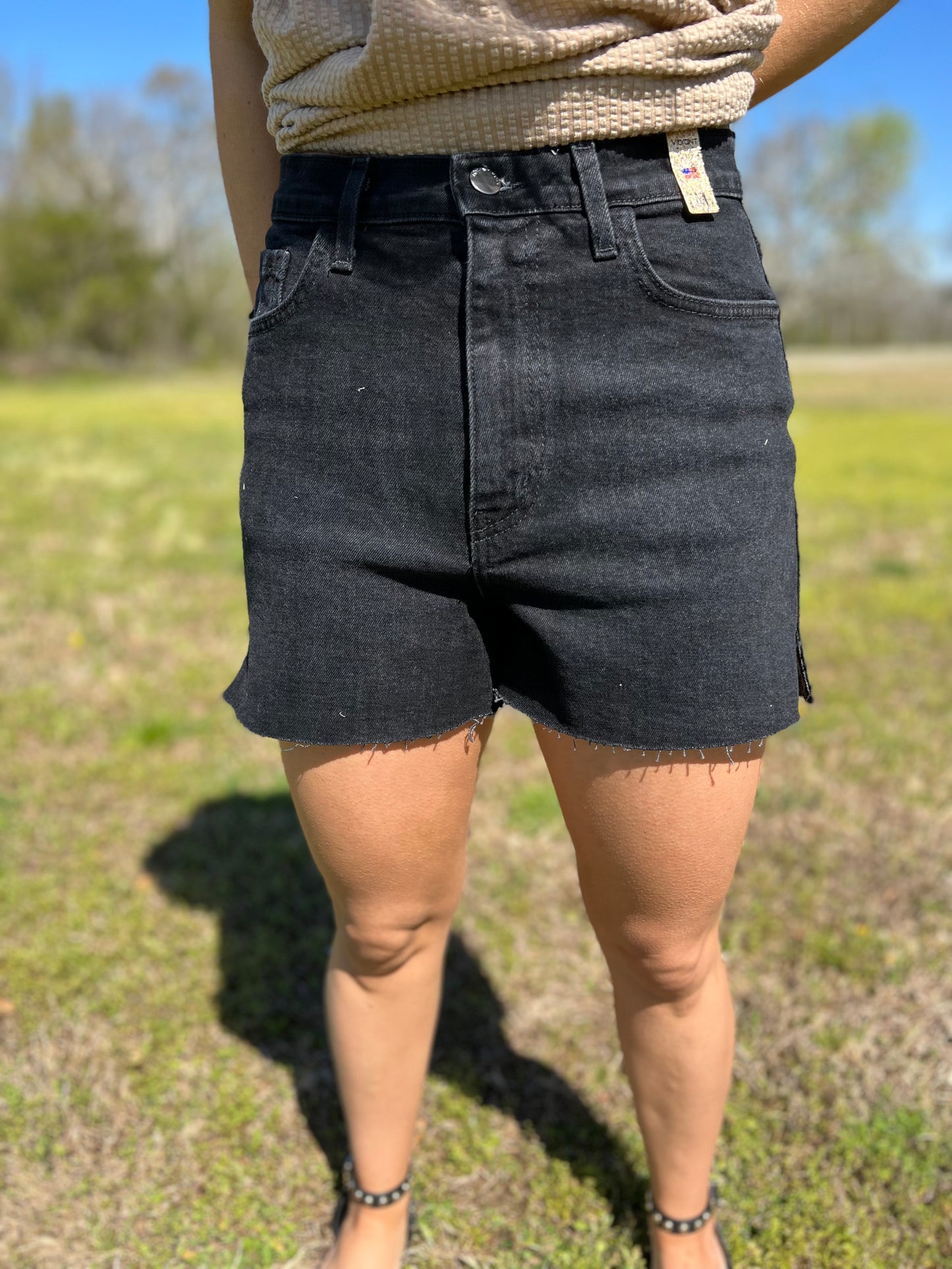 Denim Shorts in Black