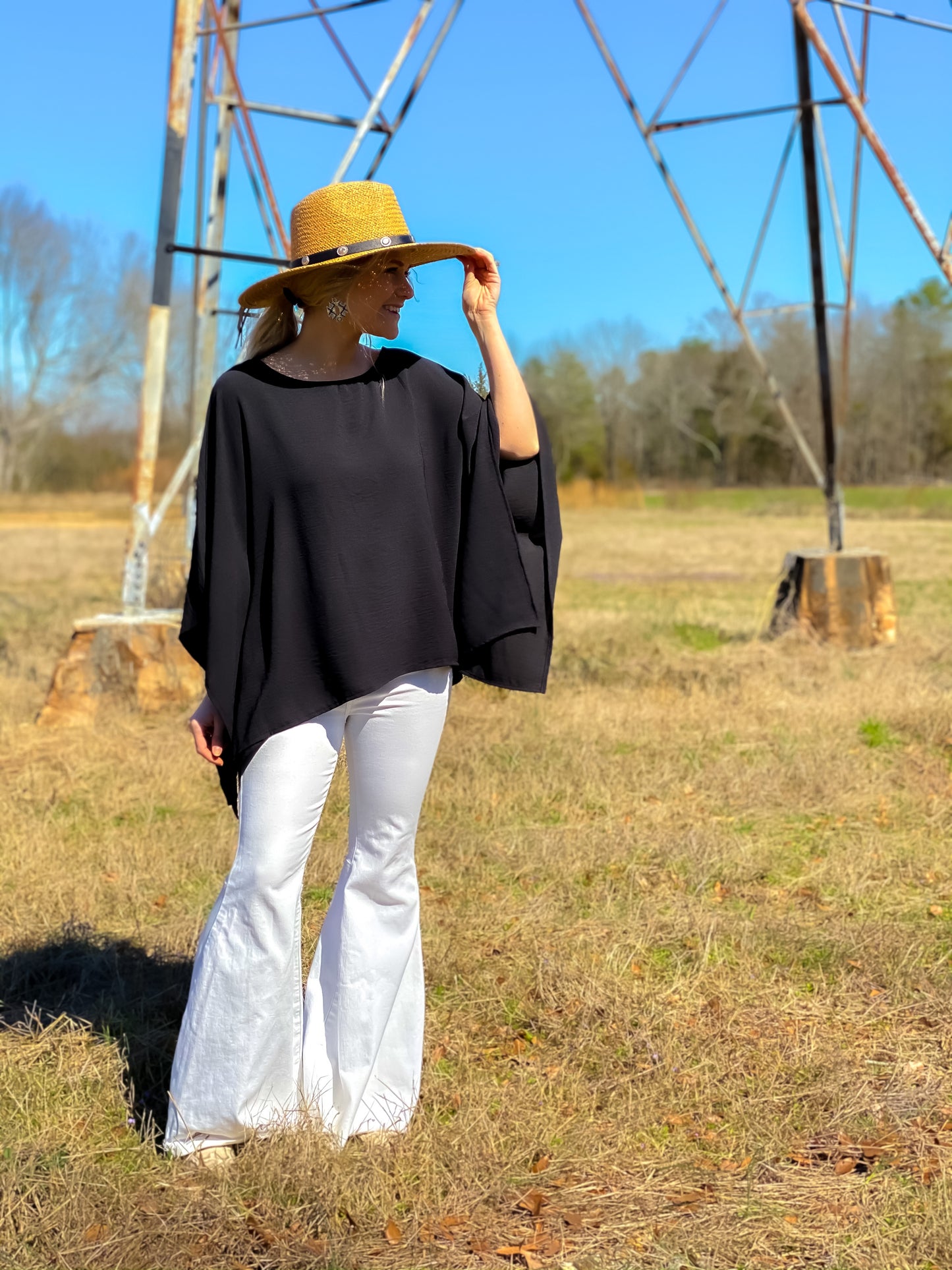 Woven Western Hat in Tan