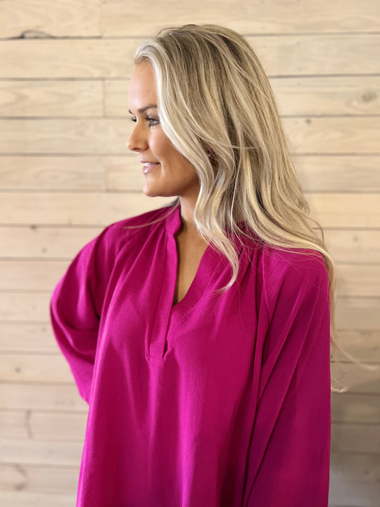 Fav Top in Magenta- Available in Plus