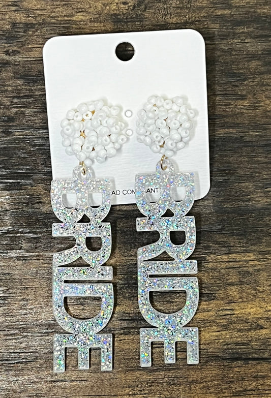 Bride Earrings in White