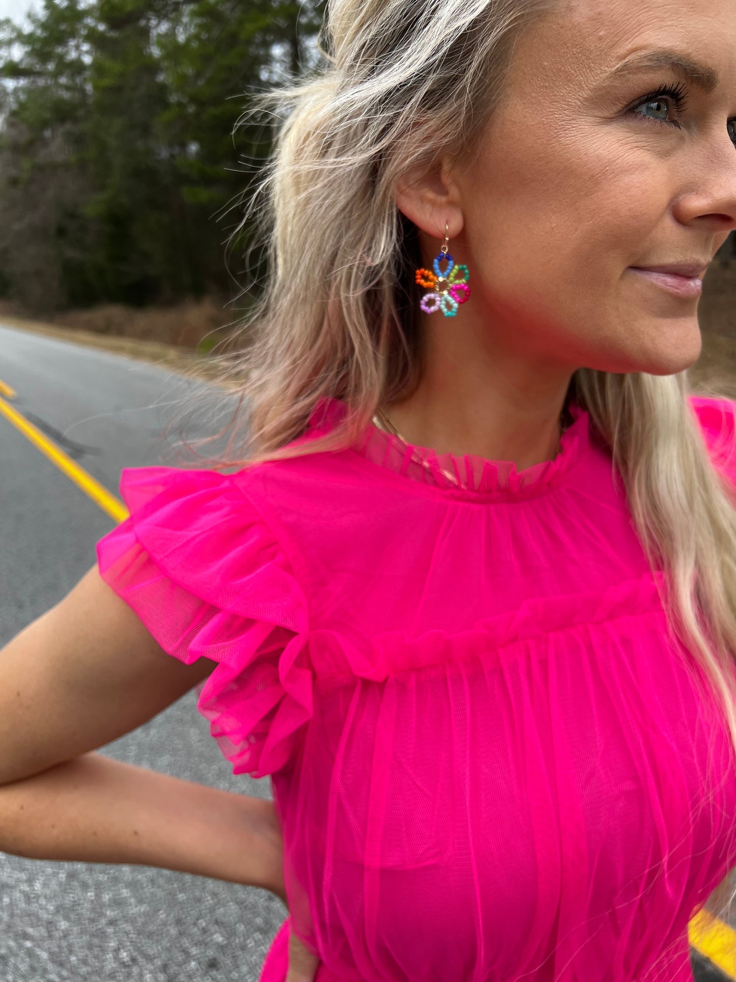 Rainbow Flowers Earrings