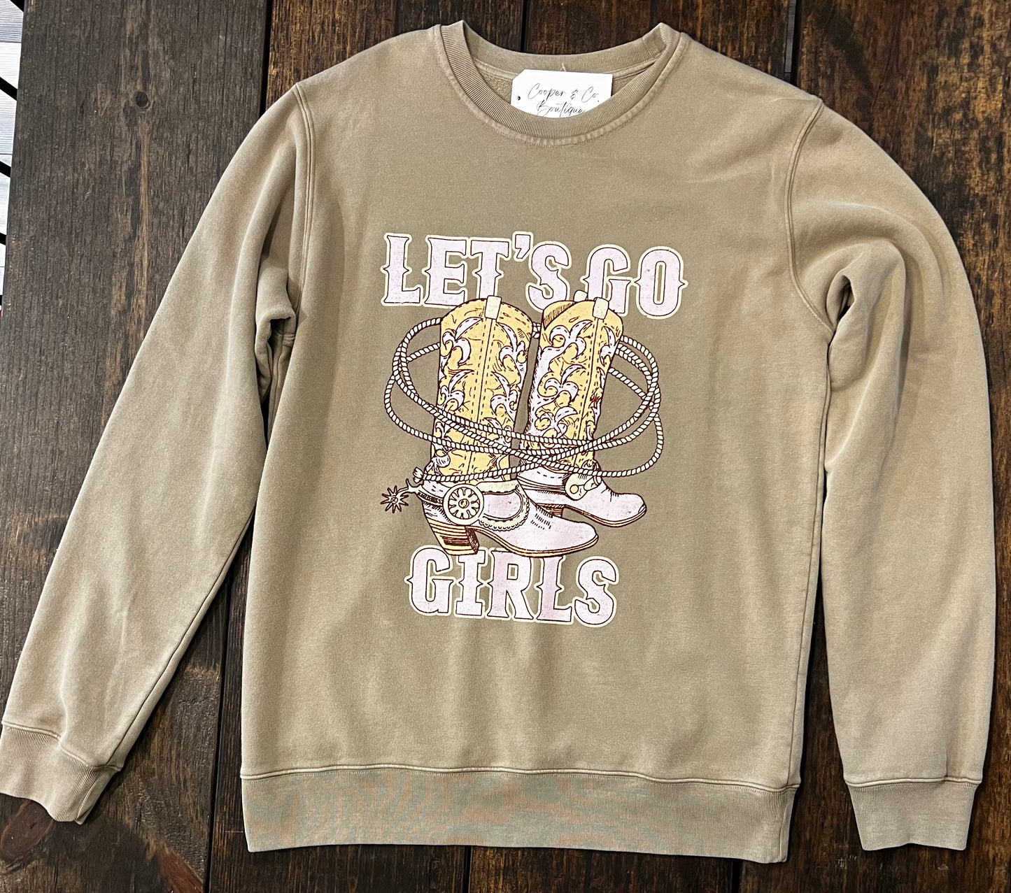 Lets Go Girls Sweatshirt in Mocha