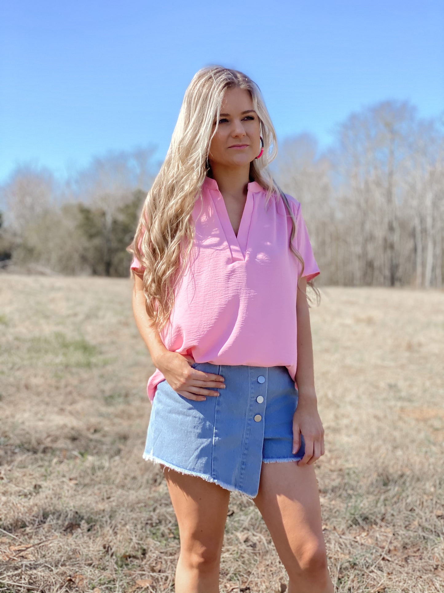 Baby Pink Blouse- Available in Plus