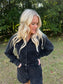 Corduroy Romper in Ash Black