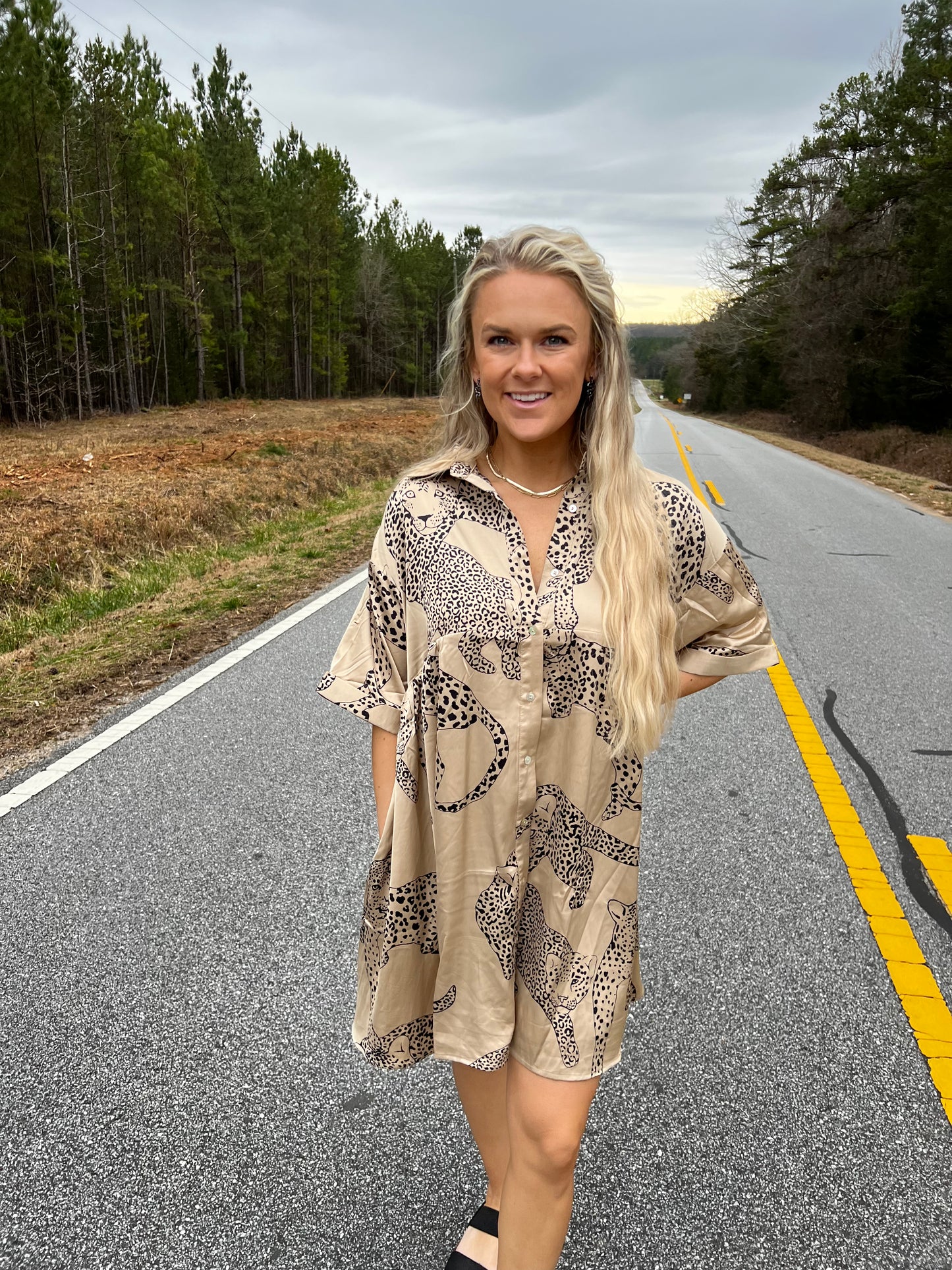 Leopard Dress in Latte