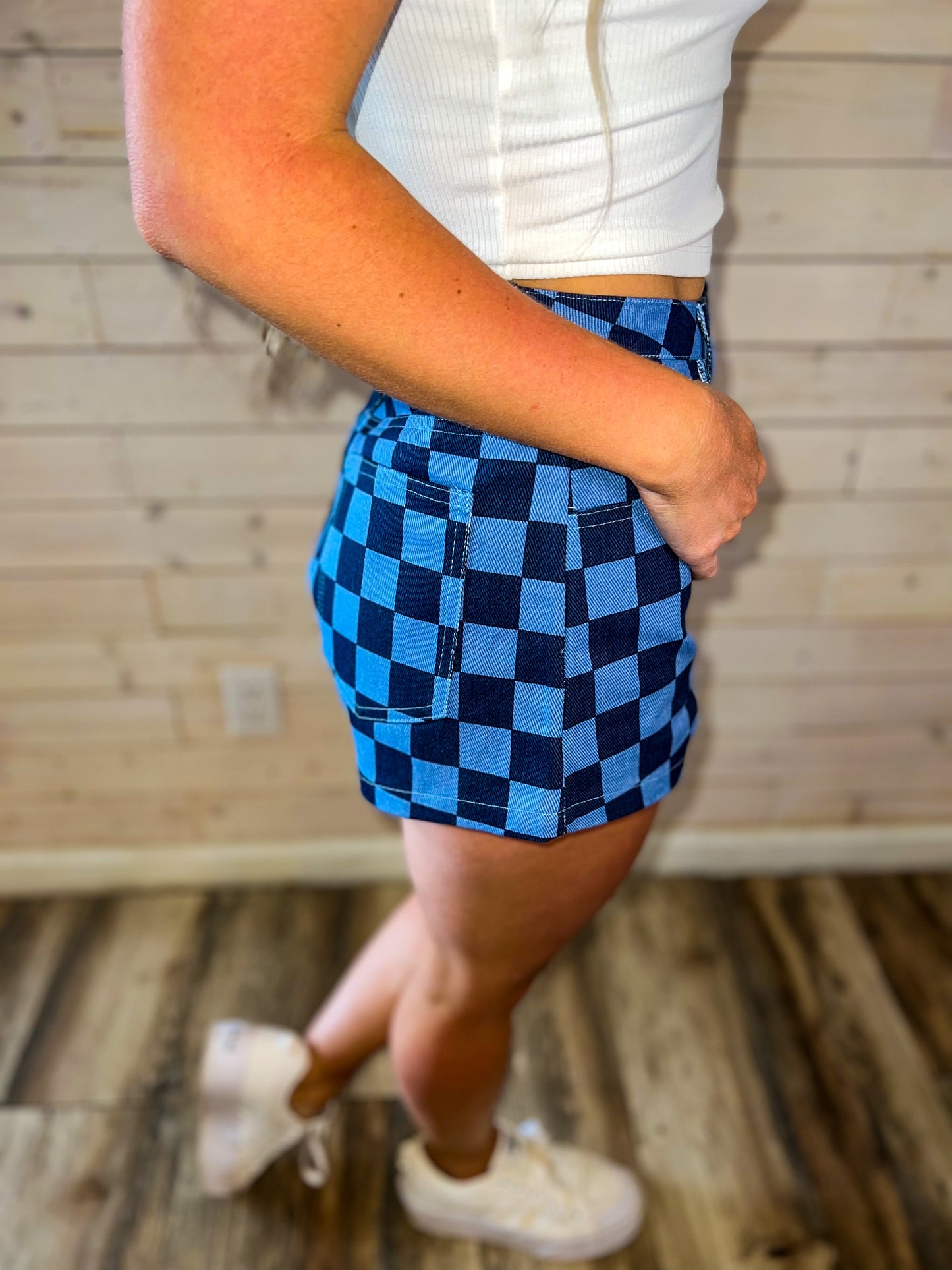 Checkered Shorts in Blue