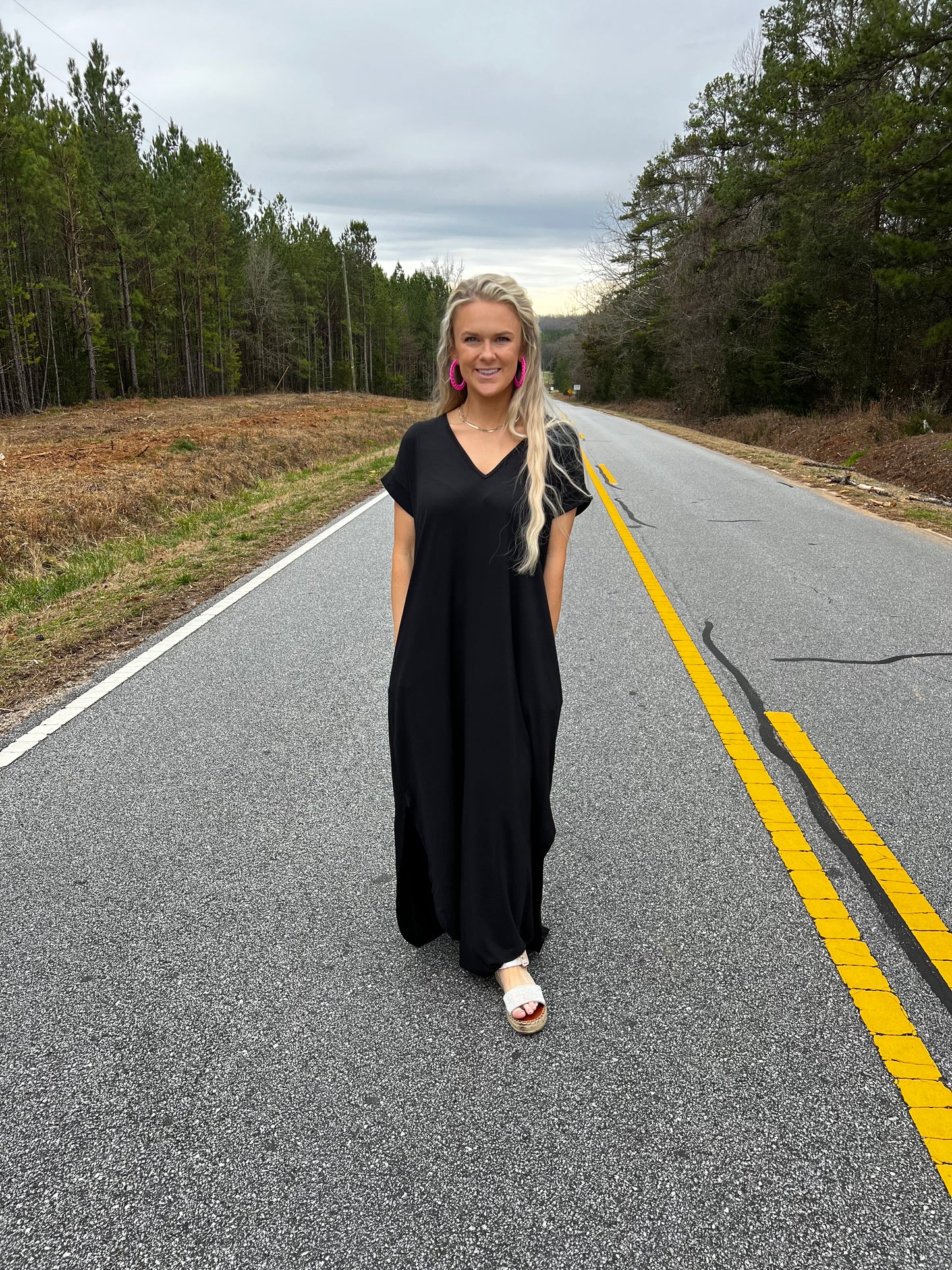 T shirt Dress in Black— Available in Plus