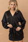 Satin Wrap Mini Dress in Black