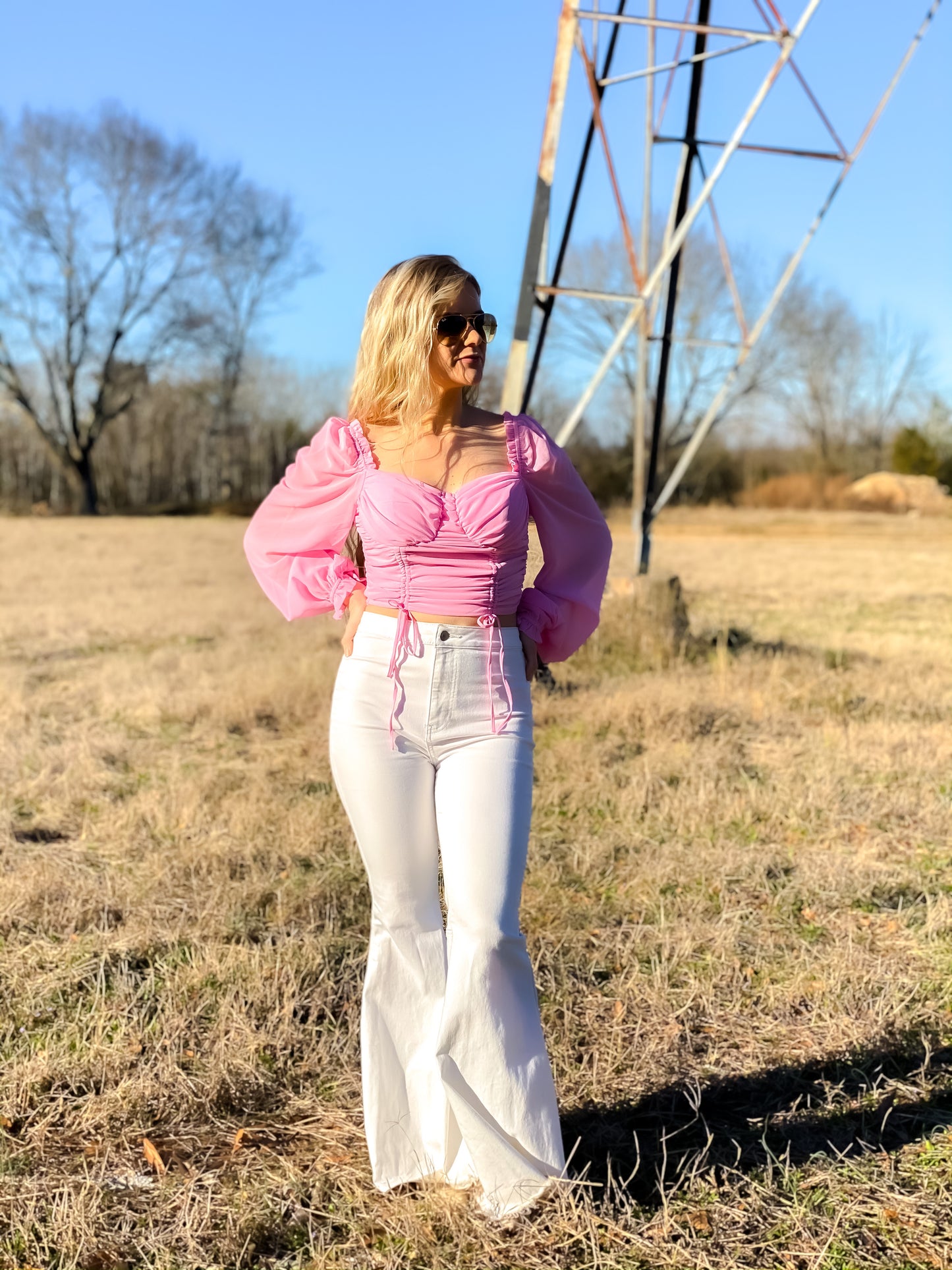 Prissy Pink Crop Top