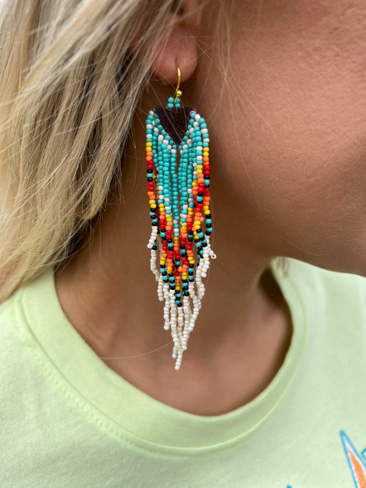 Turquoise Tassel Drop Earring