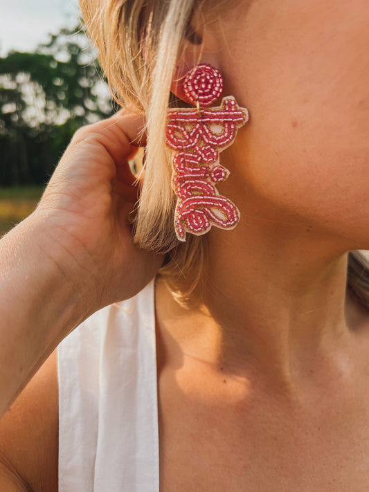 Bride Earrings in Pink