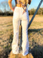 High Rise Denim Flares in White