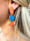 Orange Oval Earrings