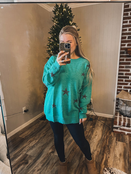 Jade & Silver Star Sweater