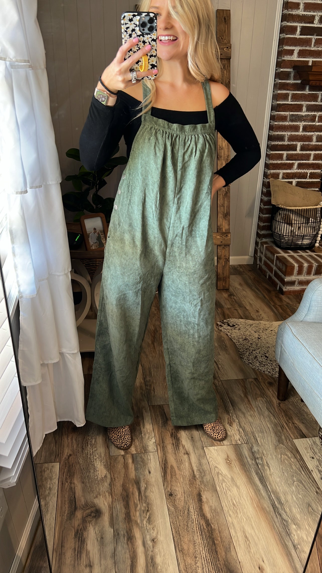 Oversized Overalls in Olive