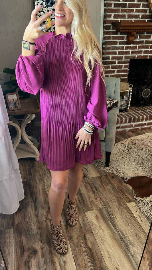 Ruffles Dress in Dusty Purple