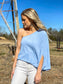 Southern One Shoulder Top In Periwinkle