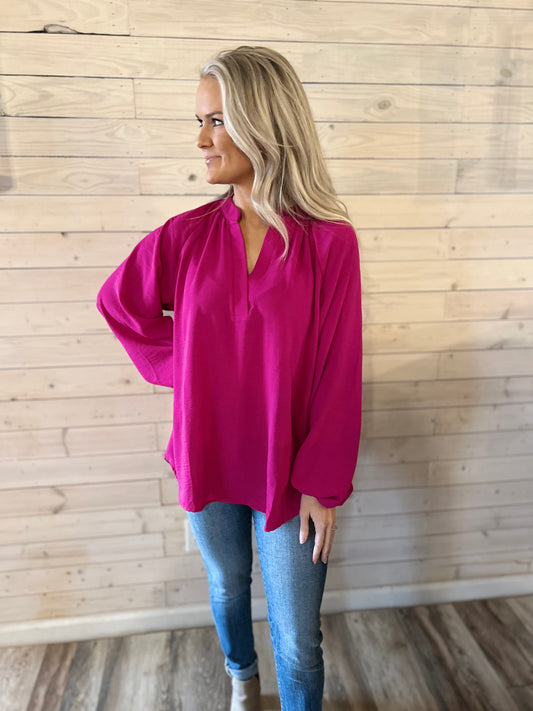 Fav Top in Magenta- Available in Plus