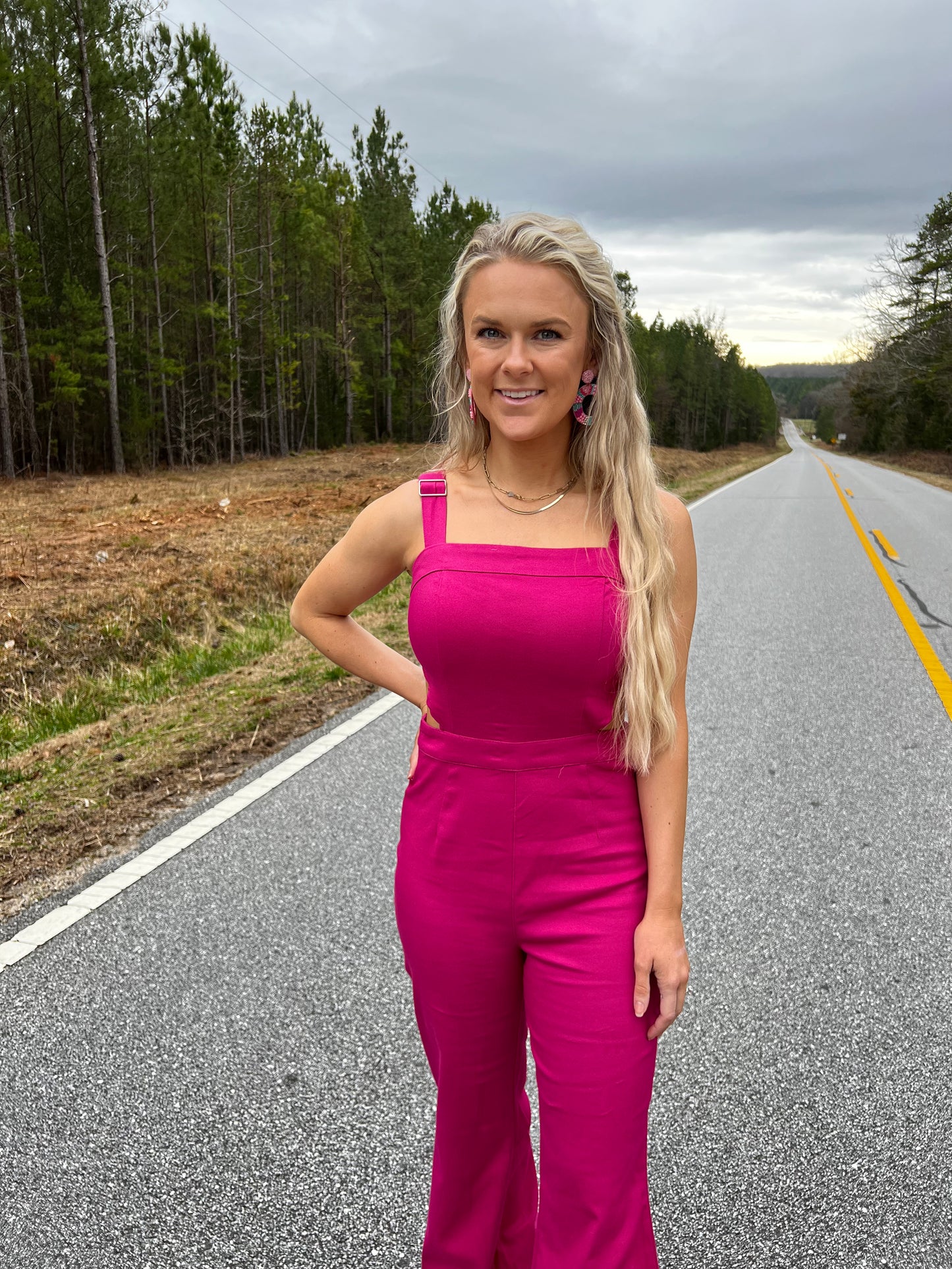 Hot Pink Jumpsuit